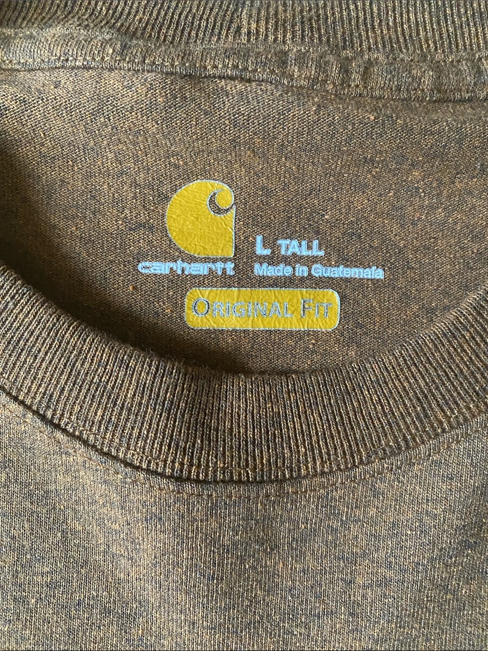 Carhartt Brown Short-Sleeve Pocket Tee Large Tall Original Fit - Picture 2 of 4
